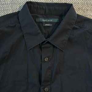 PERRY ELLIS men’s short sleeve navy button-down